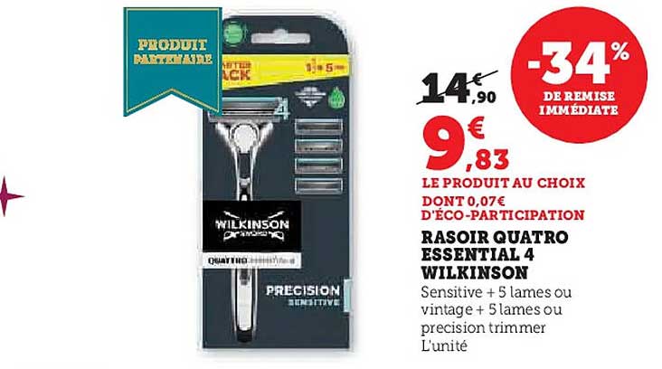 RASOIR QUATRO ESSENTIAL 4 WILKINSON