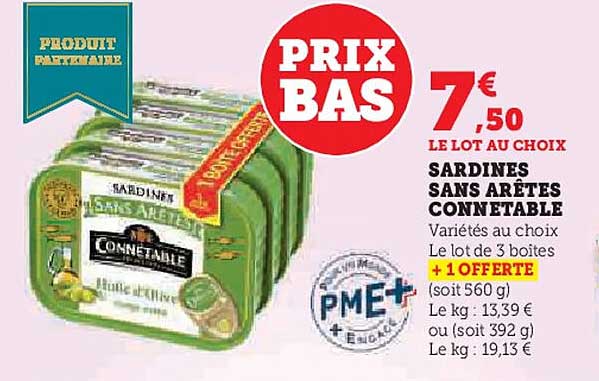 SARDINES SANS ARÊTES CONNETABLE