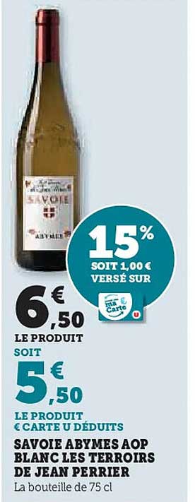 SAVOIE ABYMES AOP BLANC LES TERROIRS DE JEAN PERRIER