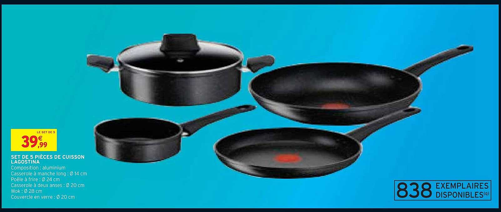 SET DE 5 PIÈCES DE CUISSON LAGOSTINA