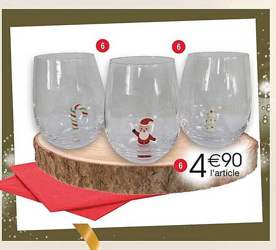 Verres décorés Noël