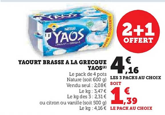 YAOURT BRASSE A LA GRECQUE YAOS