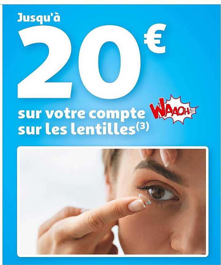 20 € sur votre compte sur les lentilles