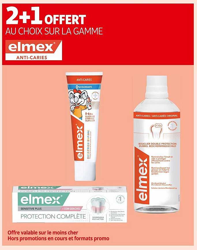 2+1 OFFERT AU CHOIX SUR LA GAMME elmex ANTI-CARIES