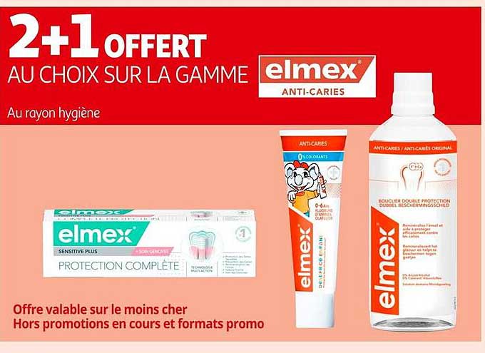 2+1 OFFERT AU CHOIX SUR LA GAMME elmex ANTI-CARIES