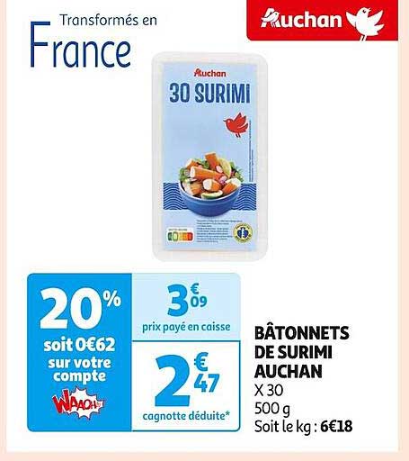 BÂTONNETS DE SURIMI AUCHAN