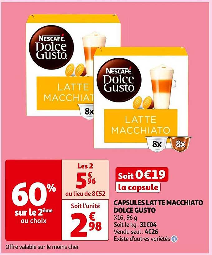 CAPSULES LATTE MACCHIATO DOLCE GUSTO