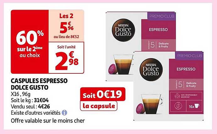 CASPULES ESPRESSO DOLCE GUSTO