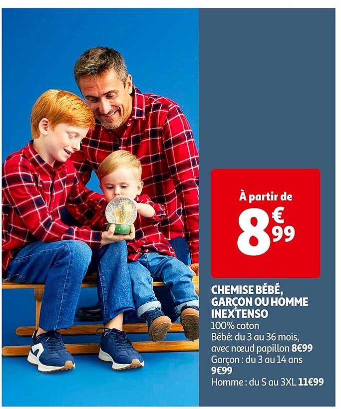 CHEMISE BÉBÉ, GARÇON OU HOMME INEXTENSO