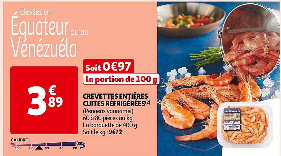 CREVETTES ENTIÈRES CUITES RÉFRIGÉRÉES