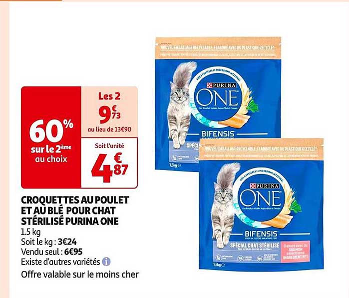 CROQUETTES AU POULET ET AU BLÉ POUR CHAT STÉRILISÉ PURINA ONE