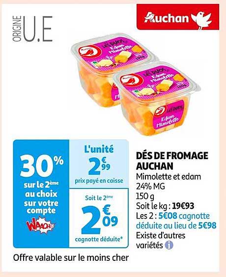 DÉS DE FROMAGE AUCHAN