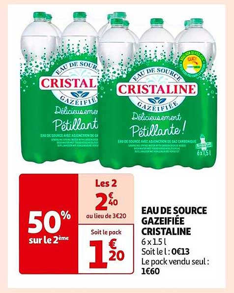 EAU DE SOURCE GAZÉIFIÉE CRISTALINE