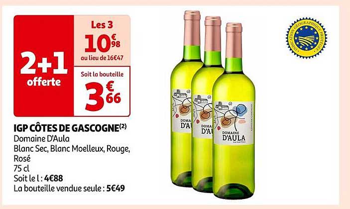 IGP CÔTES DE GASCOGNE  
Domaine D’Aula  
Blanc Sec, Blanc Moelleux, Rouge, Rosé