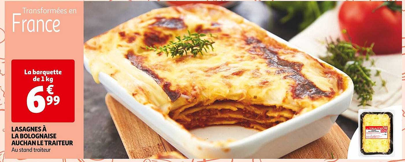 LASAGNES À LA BOLOGNAISE AUCHAN LE TRAITEUR