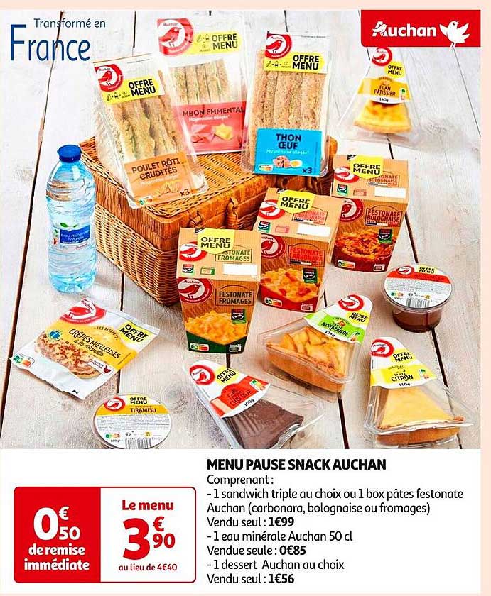 MENU PAUSE SNACK AUCHAN