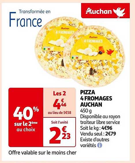 PIZZA 4 FROMAGES AUCHAN