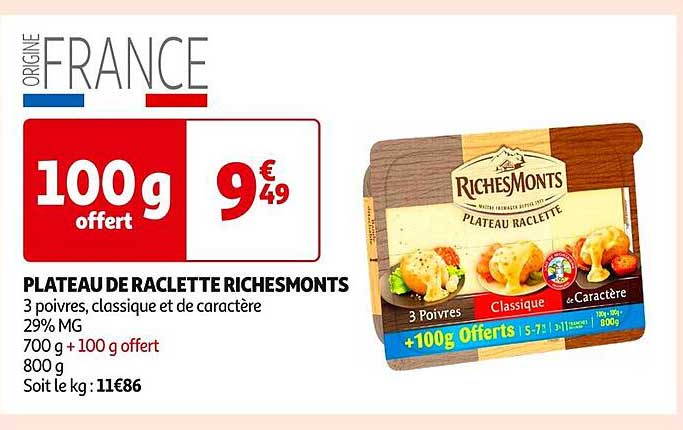 PLATEAU DE RACLETTE RICHESMONTS