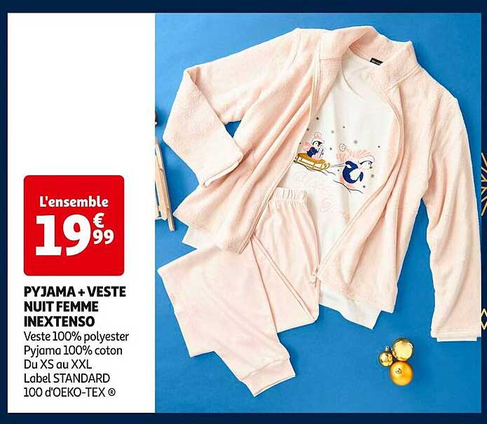 PYJAMA + VESTE NUIT FEMME INEXTENSO