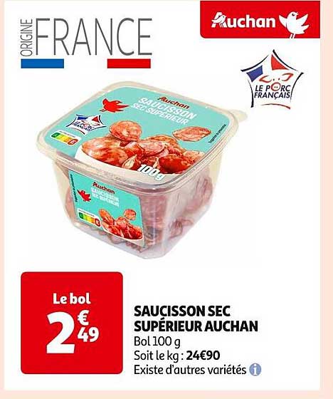 SAUCISSON SEC SUPÉRIEUR AUCHAN