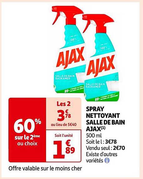 SPRAY NETTOYANT SALLE DE BAIN AJAX