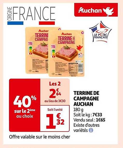 TERRINE DE CAMPAGNE AUCHAN