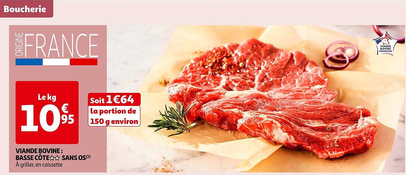 VIANDE BOVINE : BASSE CÔTE SANS OS