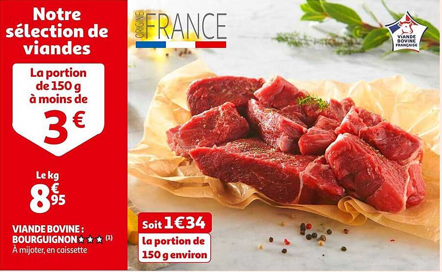 VIANDE BOVINE : BOURGUIGNON