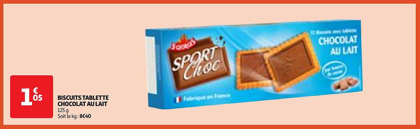 BISCUITS TABLETTE CHOCOLAT AU LAIT