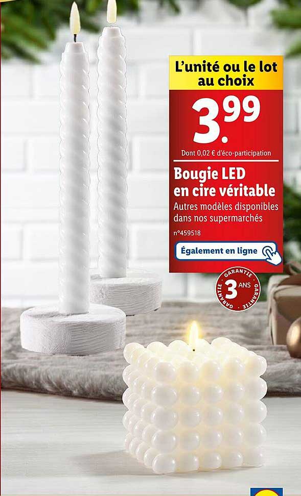 Bougie LED en cire véritable