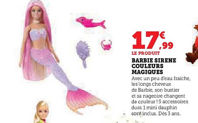 BARBIE SIRENE COULEURS MAGIQUES