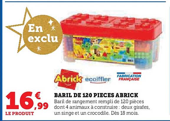 BARIL DE 120 PIECES ABRICK