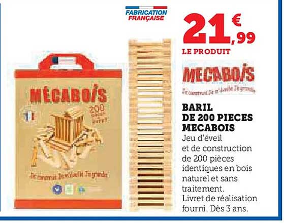 BARIL DE 200 PIECES MECABOIS