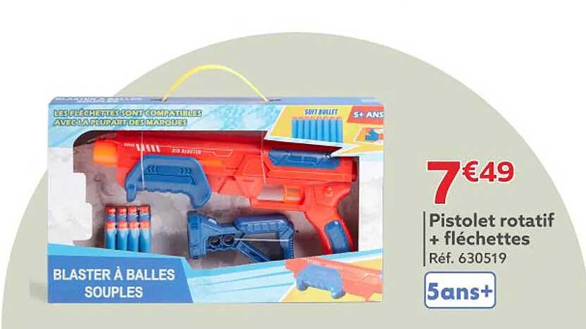 Blaster à balles souples Pistolet rotatif + fléchettes