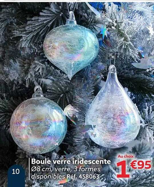 Boule verre iridescente