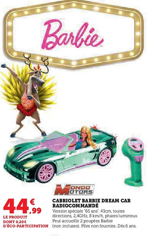 CABRIOLET BARBIE DREAM CAR RADIOCOMMANDÉ