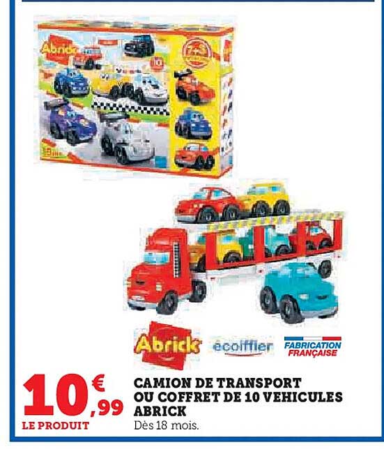 CAMION DE TRANSPORT OU COFFRET DE 10 VEHICULES ABRICK