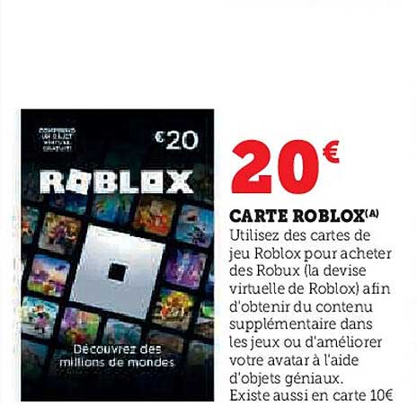 CARTE ROBLOX(A)