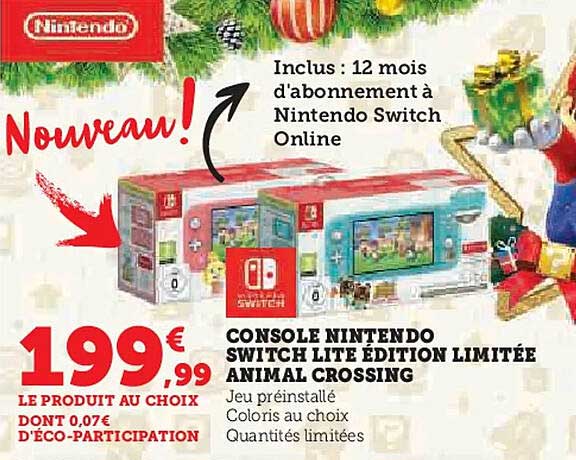 CONSOLE NINTENDO SWITCH LITE ÉDITION LIMITÉE ANIMAL CROSSING