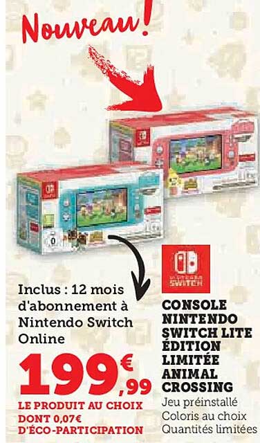 CONSOLE NINTENDO SWITCH LITE ÉDITION LIMITÉE ANIMAL CROSSING