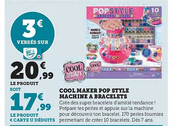 COOL MAKER POP STYLE MACHINE À BRACELETS