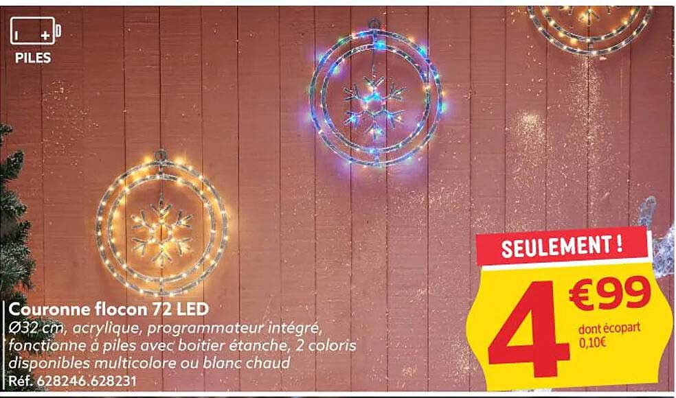 Couronne flocon 72 LED