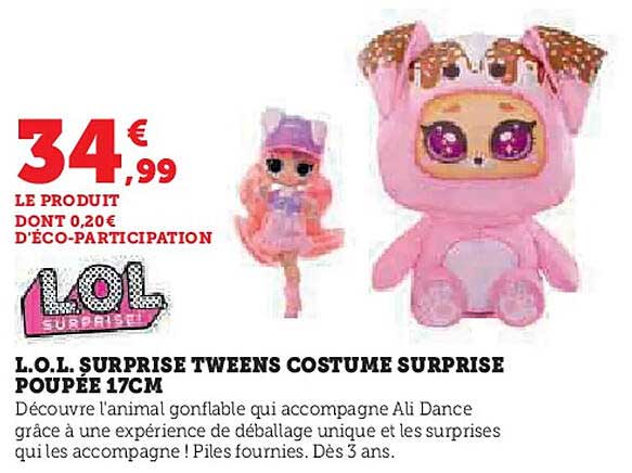 L.O.L. SURPRISE TWEENS COSTUME SURPRISE POUPEE 17CM