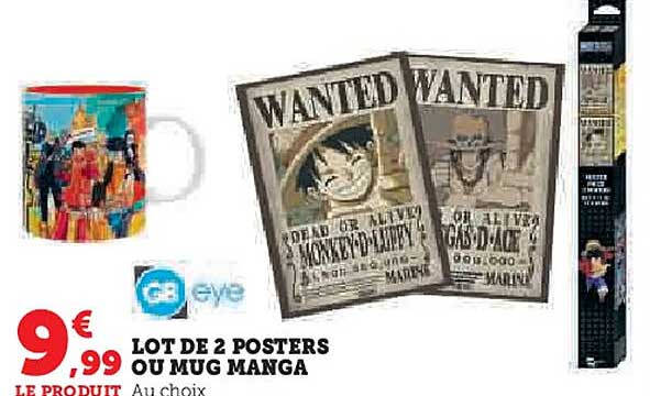 LOT DE 2 POSTERS OU MUG MANGA