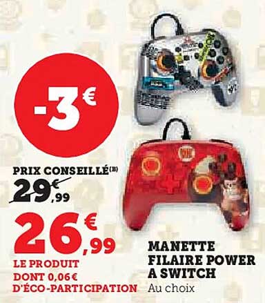 Manette filaire Power à Switch