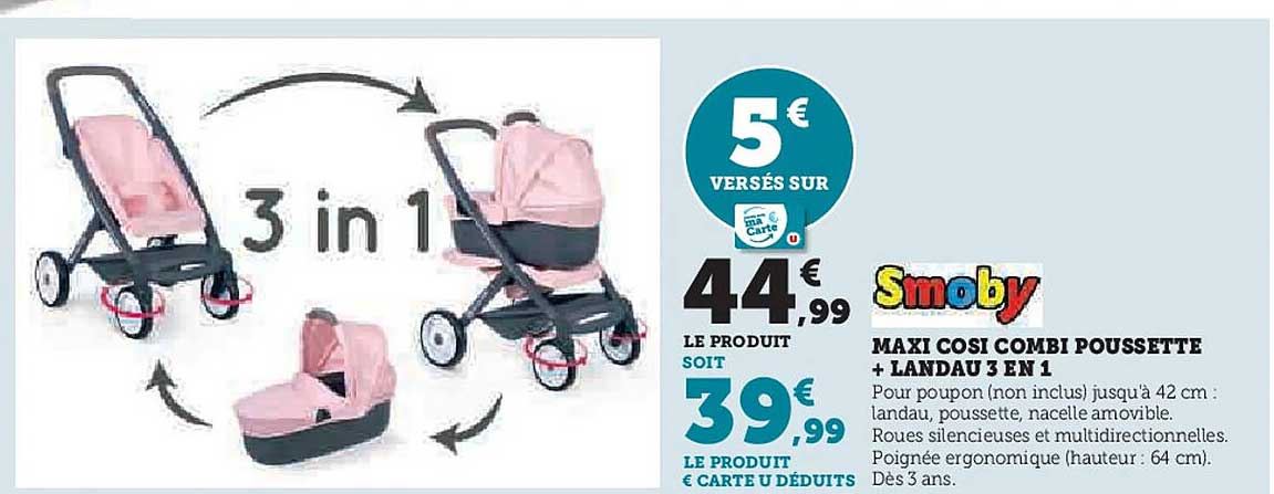 MAXI COSI COMBI POUSSETTE + LANDAU 3 EN 1