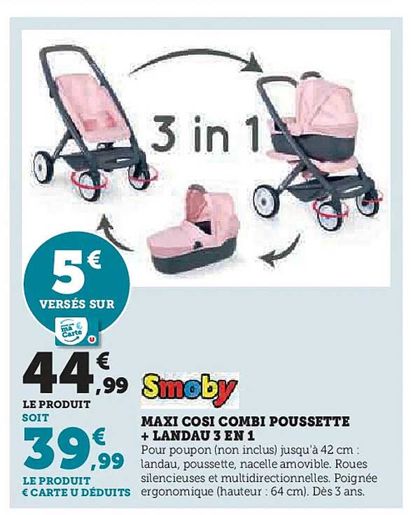 MAXI COSI COMBI POUSSETTE + LANDAU 3 EN 1