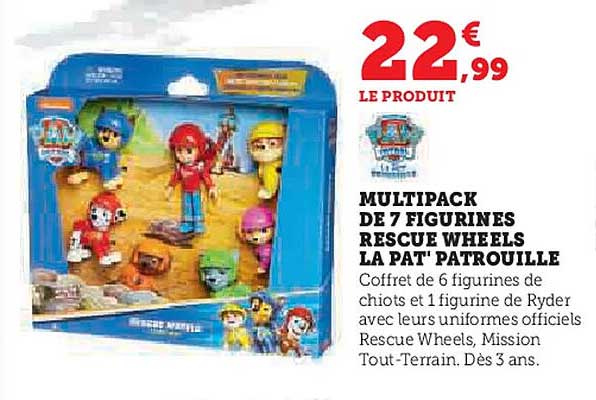 MULTIPACK DE 7 FIGURINES RESCUE WHEELS LA PAT' PATROUILLE