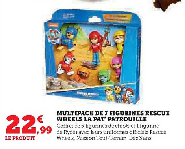 MULTIPACK DE 7 FIGURINES RESCUE WHEELS LA PAT' PATROUILLE