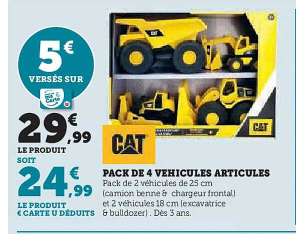 PACK DE 4 VEHICULES ARTICULES